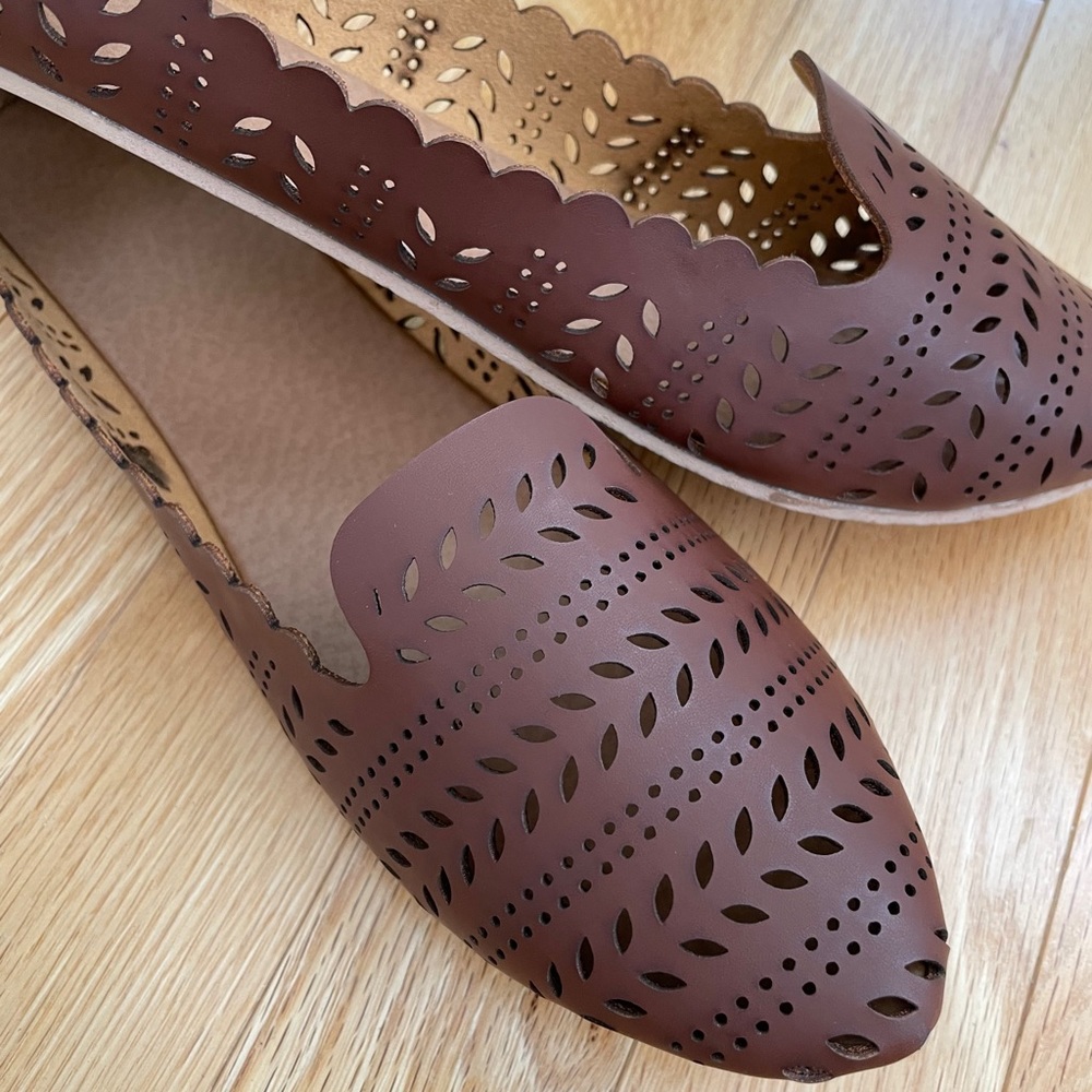 BNWT 💯 leather handmade brown, flats, jutti